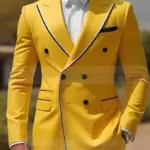 Black Collar Orange Male Business Men Suit Groom Groomsman Wedding Party Prom Formal Tuxedos 2 Piece Set Blazer Pants