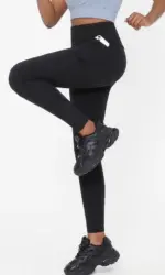 1PC Women’s Plus Size High-Waisted Black Yoga Leggings, Flexible Stretchy Comfort, Ideal for Pilates Gym Running Hiking Fitness