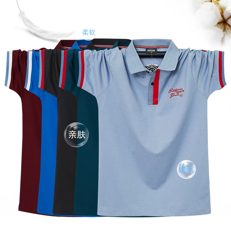 2021 Summer Loose Polo Shirt Men Casual Short Sleeve Polo Shirts Cotton Fashion Breathable Tops Male Plus Size 4XL 5XL 6XL HA204 - Image 2