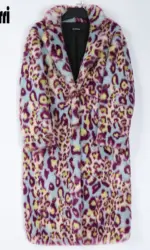 Nerazzurri Multicolor Long Colorful Leopard Print Faux Fur Coat Women Warm Thick Womens Fashions Winter Clothes 2022 5xl 6xl 7xl