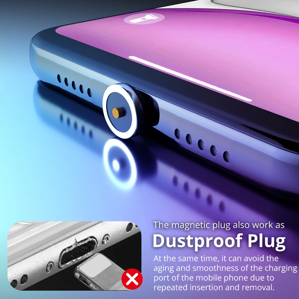 1/3/5 pcs Round Magnetic Cable Tip Micro USB Magnetic Charger Cable Plug USB Type C Magnet Cable Adapter 360 Rotate Cable Tips - Image 5