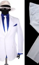 Rare Michael Jackson Smooth Criminal Classic White Stripe Skinny Party Casual Suit FULL Outfit