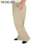 MFERLIER Summer Pants Men 5XL 6XL 7XL 8XL 9XL 10XL 11XL 12XL 13XL Waist 150cm Plus size Loose Trousers