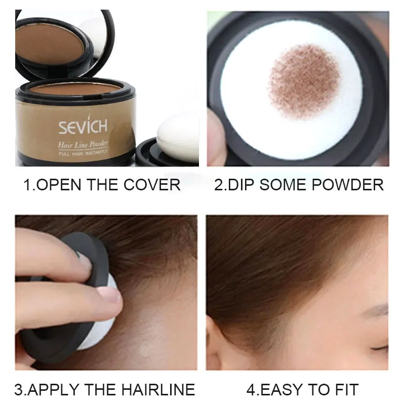 Sevich Hairline Powder 4g Hairline Shadow Powder Makeup Hair Concealer Natural Cover Unisex Hair Loss Product - Image 4
