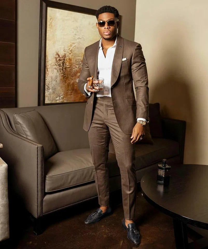 2025 Green Suits for Men Tailor-made Groom Wedding Suits Tuxedo Best Man Blazer Pants 2 Pieces Trendy Fashion Marriage Costume - Image 3