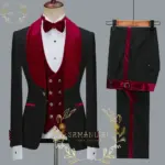 SZMANLIZI 2025 Latest Designs Black Floral Party Blazer Men Suits Costume Homme Groom Tuxedos Wedding Terno Masculino 3 Pieces