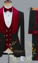SZMANLIZI 2025 Latest Designs Black Floral Party Blazer Men Suits Costume Homme Groom Tuxedos Wedding Terno Masculino 3 Pieces