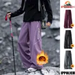 Couple Hiking Pants Winter Outdoor Waterproof Reflection Warm Camping Pants Male Women Windproof Cycling Trekking Cargo Trousers
