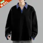 Good Quality Polo Shirts Men Autumn Long Male Polo Shirts Contrast Collar Free Ship Clothing Man Plus Size 6XL 7XL 8XL Top Tees