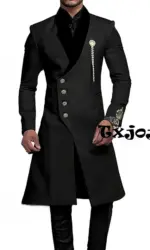 African Fashionable Long Suit Set Wedding Groom Dresswear Hot Sale Men's 2 Pieces Birthday Party Mature New Customized Tuxedo