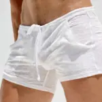 Men's Lightweight Bamboo Knit Home Shorts Summer Comfortable Lounge Sleepwear Elastic Waist Casual Breathable Soft Pajama