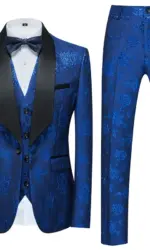 New Autumn Blue Men's Suit 3-Piece, Fashion Slim Fit Blazer Jacket and Vest with Trousers,  Asian Size M-5XL 6XL.