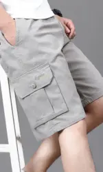 Mens Work Cargo Shorts Summer Casual Shorts Baggy Sports Gym Work Shorts 4XL Light Weight Cotton Sweat Knee Shorts