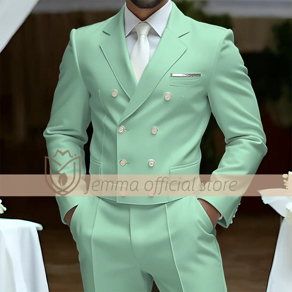 Men's 2-Piece Suit Set, Double-Breasted Waistcoat Style, Suit & Trousers, Weddings & Celebrations Choice - Image 3