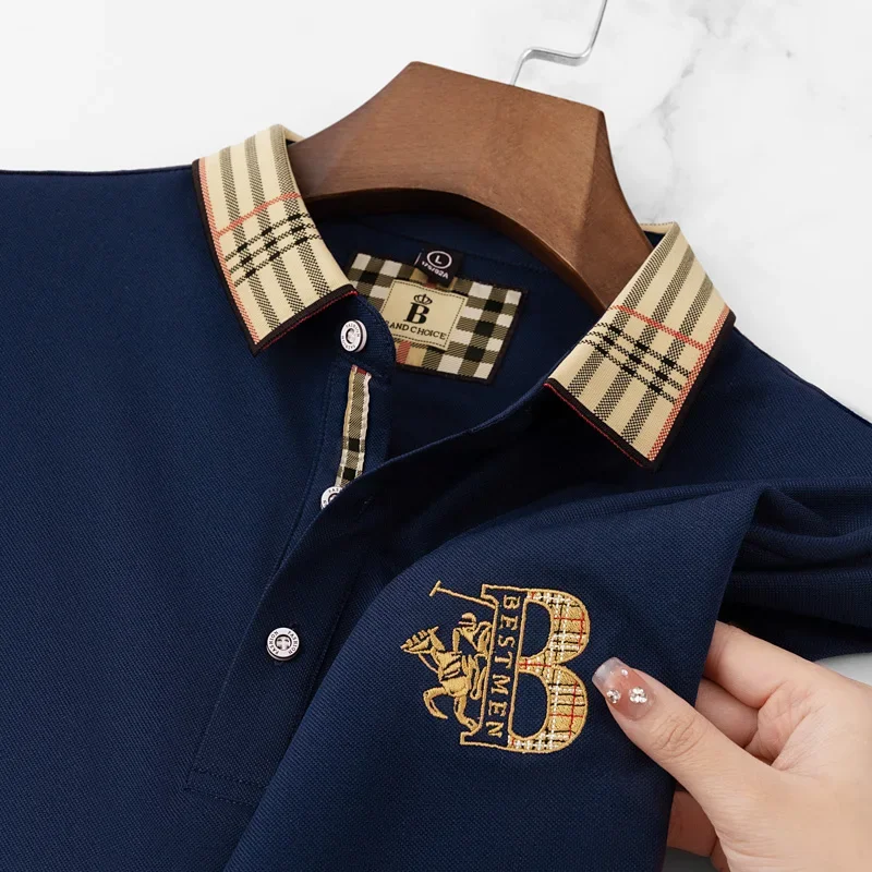 2025 new luxury men's short sleeved summer high-quality designer boutique brand embroidered polo shirt business casual T-shirt - Image 3