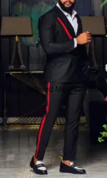 Black Men's Suits Slim Fit Shawl Lapel Formal Wedding Business Casual 2 Piece