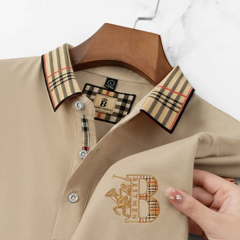 2025 new luxury men's short sleeved summer high-quality designer boutique brand embroidered polo shirt business casual T-shirt - Image 2
