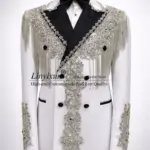 Stunning Crystals Diamond Tuxedos Men Suits Customized Slim Fit Wedding Male Groom Blazers Party 2 Pieces Sets rajes para hombre
