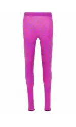 Leggings for Women High Waisted Solid Color Moon Print Retro Ice Silk Stretchy Pants Tummy Control Versatile