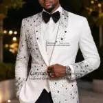 Glitter Crystals Diamond Tuxedos Men Suits Customized Slim Fit Wedding Male Groom Blazers 3 Pieces Sets Party rajes para hombre