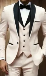 New Men's 3 Piece Suit Business Formal Set, Groom & Groomsman Wedding Suit, Elegant Prom &