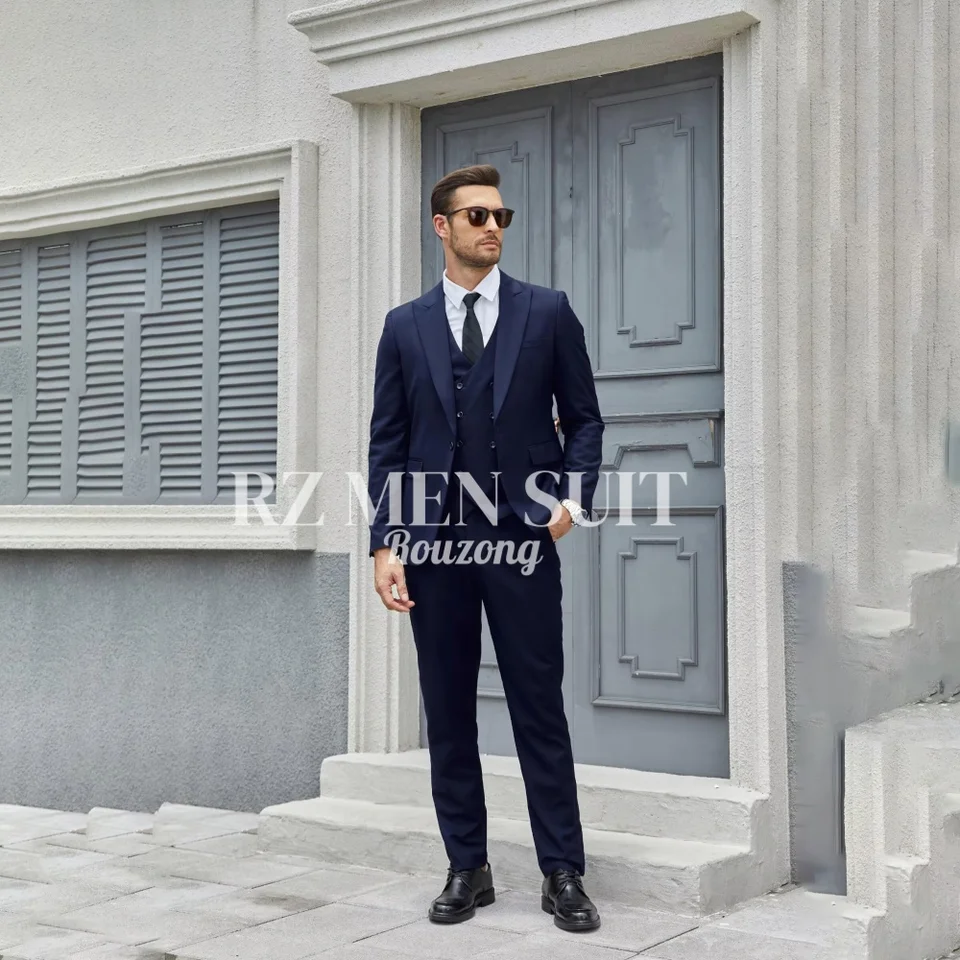 Men's 3 Piece Slim Fit Suits Double Breasted Suit Men Formal Suit for Wedding Prom Dinner Party traje de hombre elegante - Image 4