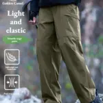 Golden Camel Men's Outdoor Hiking Pants 2026 Summer Sports Waterproof Straight Paratrooper Light Loose Mountaineering Pants