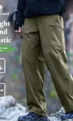 Golden Camel Men's Outdoor Hiking Pants 2026 Summer Sports Waterproof Straight Paratrooper Light Loose Mountaineering Pants