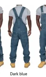 Mens Jeans 2026 Overalls Men Pockets Casual Loose Long Denim Pants Slim Splice Straight Rompers Autumn Plus Size Long Jeans Men