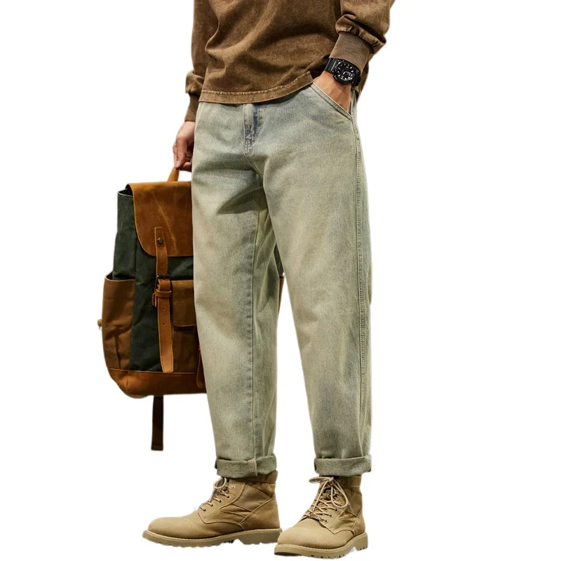 Men's 95% Cotton Jeans High Quality Loose Harem Pants Fashion Baggy Casual Outdoor Work Denim Pants Brand Men's Clothing - Image 6