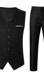 Fashionable Men's Casual Business Suit Vest Set Wedding Formal Wear British Style Two-Piece Suit Pants Vest Matching