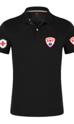 2026 Men's EMT Emergency Ambulance Logo Print Summer Simple Solid-color Chinese Polo Sporty Casual Breathable Fitness T-shirt