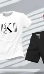 "2025 Men's Breathable sports pattern Printed T-shirt Casual Fashion short-sleeved T-shirt Summer streetwear top Two-piece set.