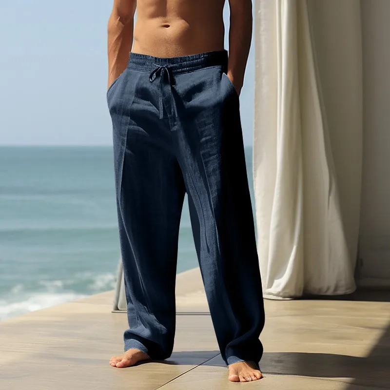 Men's slim and breathable wide-leg pants. This relaxed and unrestrained style with a loose fit is specially designed for summer. - Image 4