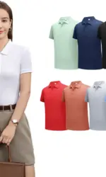 2026 NEW Solid Polo Shirts Womens Commuting Basics T-Shirts Comfy Button Shirt Solid Sport Tops Office Daily  Womans Clothes