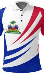 Popular Haiti Flag Polo Shirt For Men Summer 3d Print Tee Shirts Tops Casual Street Short Sleeve Loose Lapel Button Tshirt
