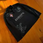 Retro Long Sleeve Polo Shirt Y2k Casual Loose Letter Pattern Embroidery T Shirts Street Sweatshirt Men Cotton Jersey Lapel Golf