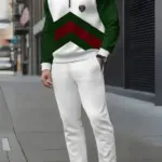 2-piece set, European and American men's fashionable sports long-sleeved top and long pants set