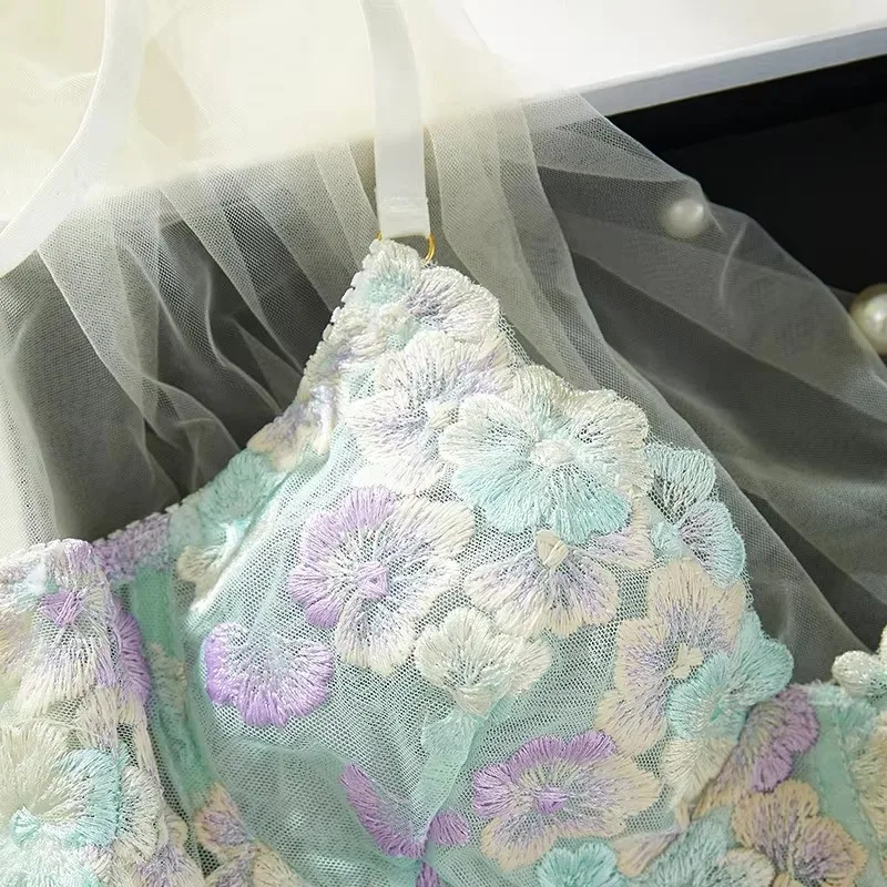 Lingerie Sexy Delicate Underwear Bra and Panties Lace Embroidery Set Fairy women Beautiful Brief Sets - Image 5