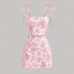 Spring and Summer New Women's Skirt Set, European and American Style, Fashionable, Sweet, Stylish, Elegant, Camisole Top, Mini Skirt, A-Line Skirt, Floral Print Women's 2-Piece Set
