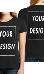 UE Size Custom Team T-shirt for Women, Add Your Own Design in Front and Back, Print and Text, High-quality T-shirt for Men