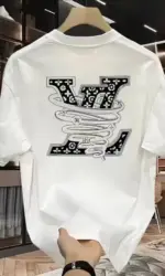100% pure cotton men's luxurious brand letter print T-shirt, short-sleeved T-shirt, high-quality men's clothing, streetwear