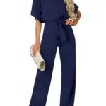 Women's Belted Jumpsuit Casual Wide-Leg Pants  Summer Commute Outfit  Stylish & Comfortable