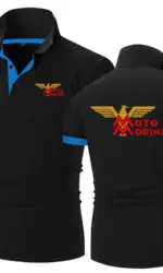 2024 New Summer Men's Moto Morini Logo Printed Popular Lapel Collar Breathable Fashion Sports Solid Color Comfortable Polo Shirt
