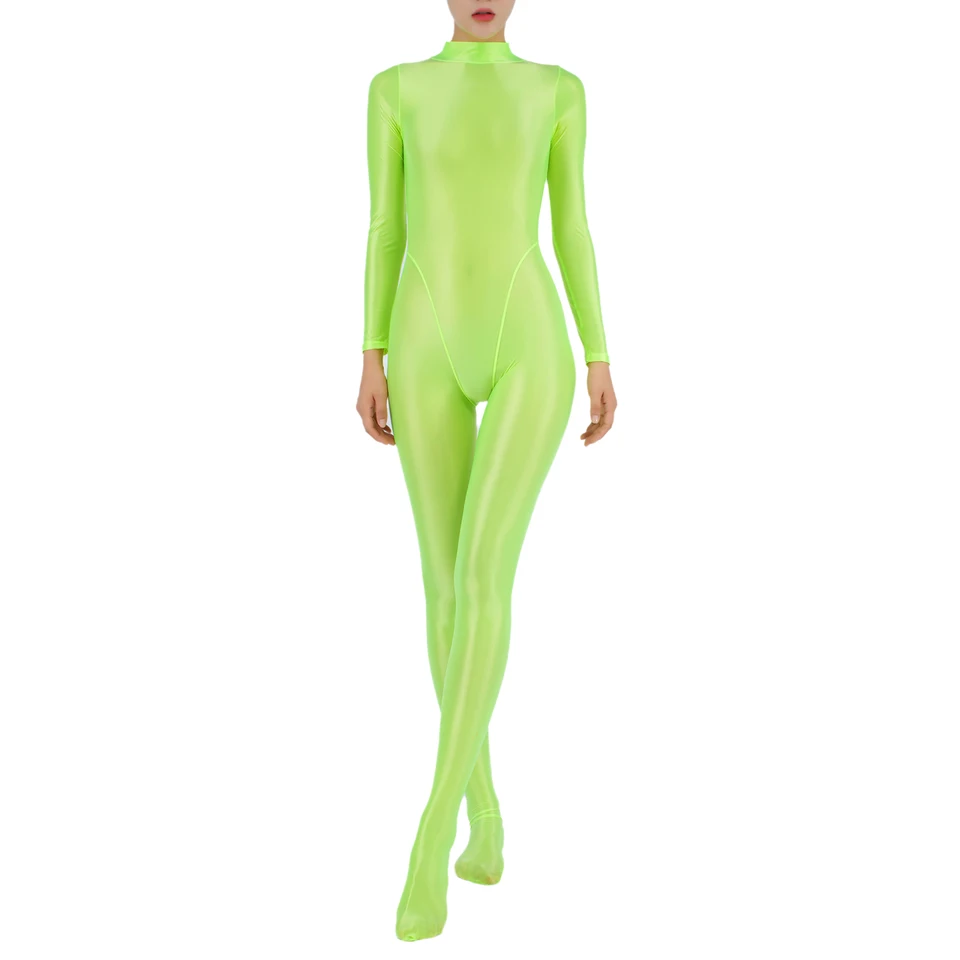 Women Full Body Jumpsuit Sports Gym Yoga Tights Bodysuit Long Sleeve Footed One Piece Solid Color Jumpsuit Body Shape Sportwear - Image 3