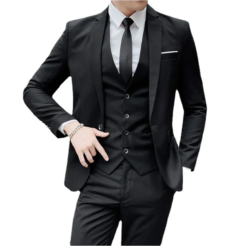 S-9XL New (Blazer+Vest+Pants) Men's Fashion Business Gentleman Professional Formal Dress Korean Version Banquet Dress Suit 6XL - Image 2