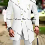 White Luxury Suits For Men Slim Fit Prom Party Wedding Groomsmen Groom Suit Tuxedo 2Pcs Fashion Costume Homme Blazer Pants