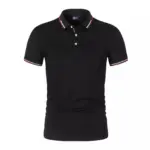 Summer Polo T Shirt Men's Solid Color Polo Shirt Short Sleeved T-shirt European and American Loose Stand Up Collar Casual Top
