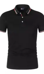Summer Polo T Shirt Men's Solid Color Polo Shirt Short Sleeved T-shirt European and American Loose Stand Up Collar Casual Top