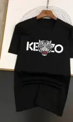 Men's High Street Tiger Head Graphic T-Shirt Cotton Luxury-Inspired Letter Print Casual Top Trendy Ins Style Streetwear Summer